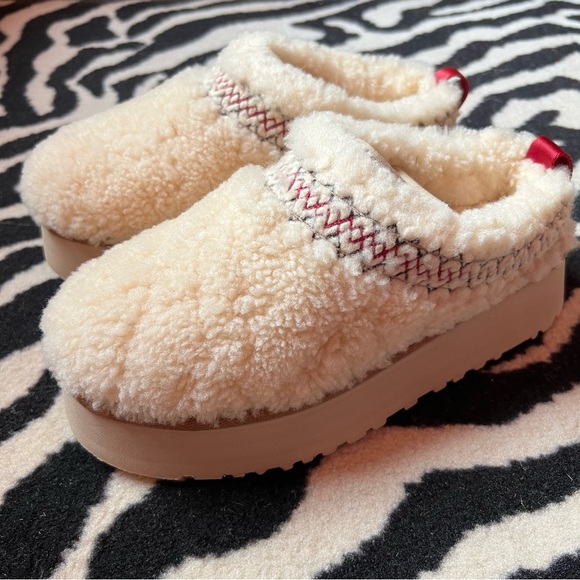 NWT UGG Tazz UGGBraid Platform Slippers Clogs Natural Size Women 7 - Picture 8 of 15